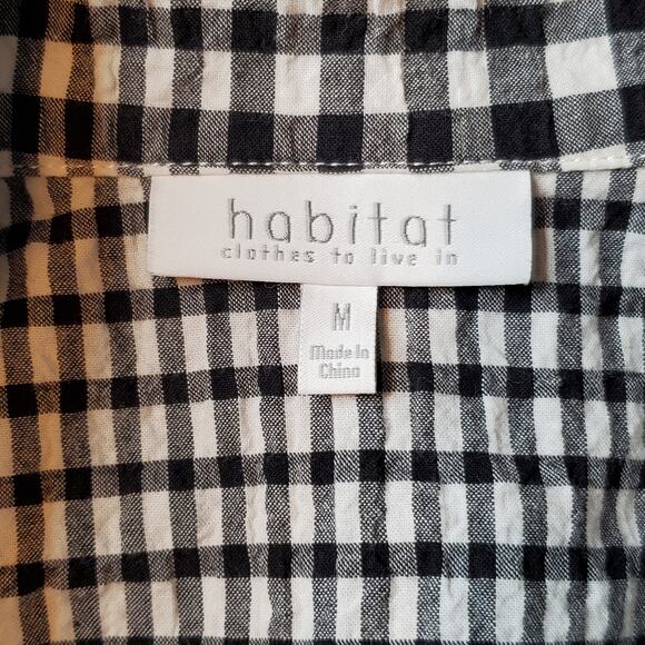 Habitat Women's Size M Girl Gone Plaid Mixed Pocket Shirt Black Plaid 46319 - Picture 6 of 7